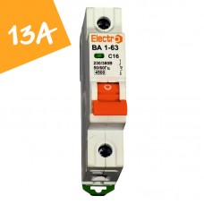 Автоматичний вимикач ВА1-63 1 полюс 13А 4,5 кА (х-ка С)