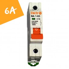 Автоматичний вимикач ВА1-63 1 полюс 6А 4,5 кА (х-ка С)