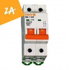 Автоматичний вимикач ВА1-63 2 полюси 2А 4,5 кА (х-ка С)
