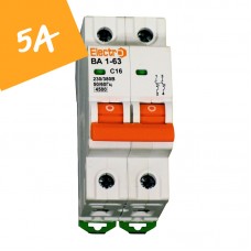 Автоматичний вимикач ВА1-63 2 полюси 5А 4,5 кА (х-ка С)