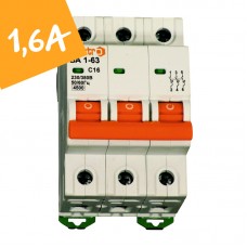 Автоматичний вимикач ВА1-63 3 полюси 1,6А 4,5 кА (х-ка С)