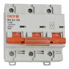 Автоматичний вимикач ВА63-100 3 полюси 125А 6 кА (х-ка С)