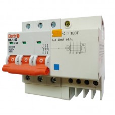 Автоматичний вимикач диференціального струму ВА1-63, 40А, 3П+Н, 30мА (4,5 кА)