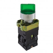 Кнопка-перемикач PB2-ВК2365 з LED підсвічуванням (2-х позиційний) зелена
