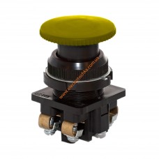 КЕ-021 жовтий кнопковий вимикач (виконання 1...5) грибок без фіксації