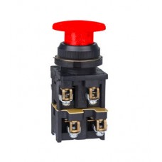 КЕ-022 червоний вимикач кнопковий (виконання 1...9) грибок, 2 секції