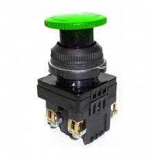 КЕ-141 зелений вимикач кнопковий виконання 1...5 (грибок з фіксацією)