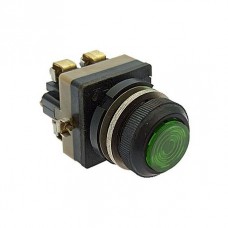 КЕ-171 зелений кнопковий вимикач (з сигнальною лампою)