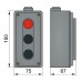 Пост кнопковий ПК722-3, 10A, (ЧЕРВОНА кнопка + 2 ЧОРНІ кнопки), корпус - карболіт, 230/400B, IP44 ElectrO