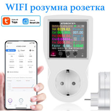Розумне програмоване реле напруги S1W 220В 16А в розетку WiFi, ваттметр, захист