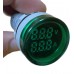 Вольтметр/амперметр AC 60-500V/0-100A вбудований, зелений, круглий (AD101-22VAM)
